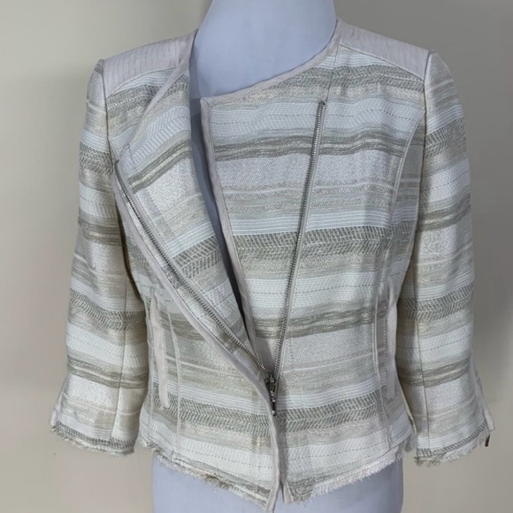 White House Black Market WHBM Asymmetrical Crop Jacket Blazer - Picture 3 of 10